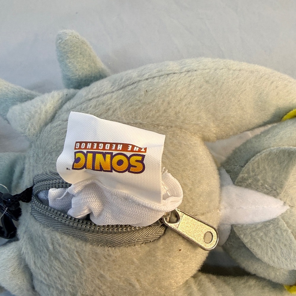 Sonic the Hedgehog Silver the Hedgehog Plush Clip On Coin Purse 9.5 inch NWT - Picture 6 of 8